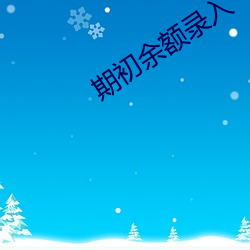 期初余额录入