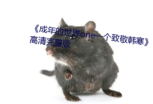 《成年的世界one一個致敬韓寒》高清完整版