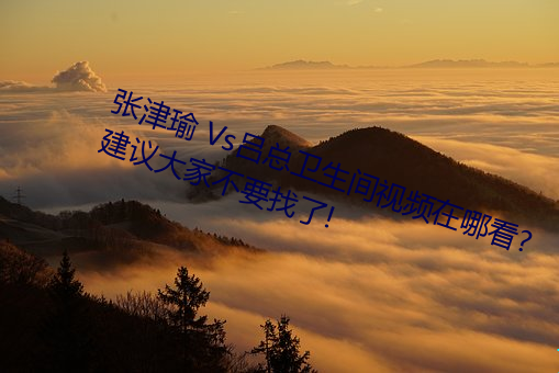 张津瑜 Vs吕总卫生间视频在哪看? 建议大家不要找了!