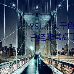 YSL千人千色T9T9T9T9原片画质已经非常高了