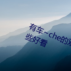 有车~che的双男主腐肉动画推荐哪些好看