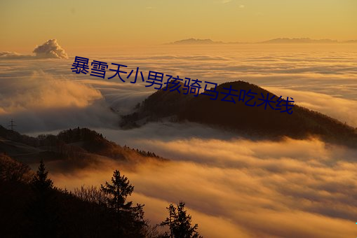 暴雪天小男孩骑马去吃米线