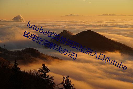 lutube线路检测页检测入口(lutube线路检测解决办法)