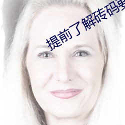提前了解砖码要求